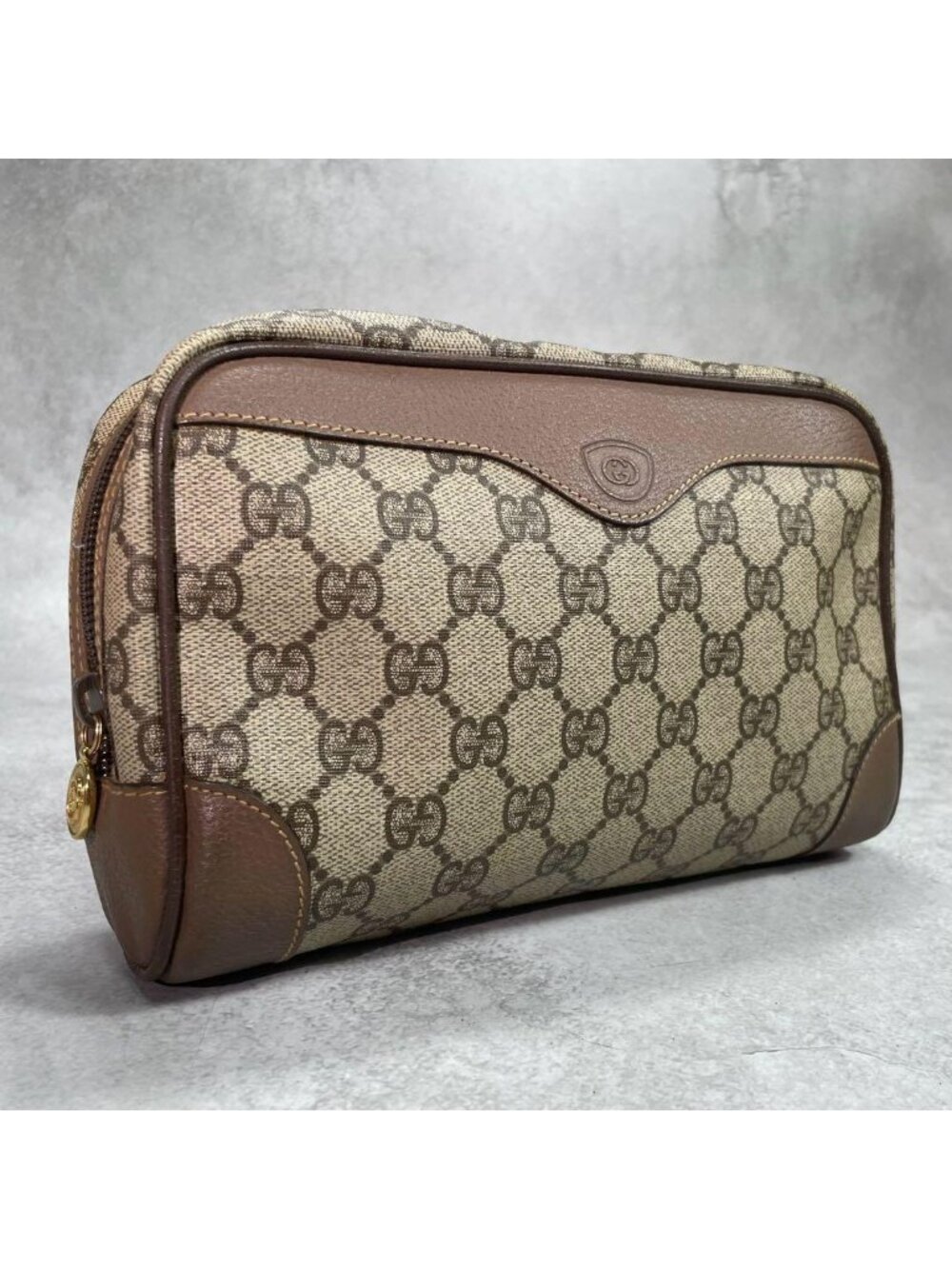 Gucci GG Clutch Brown Beige Second Logo